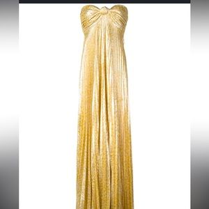 Gold strapless long “Joya” Alexis dress